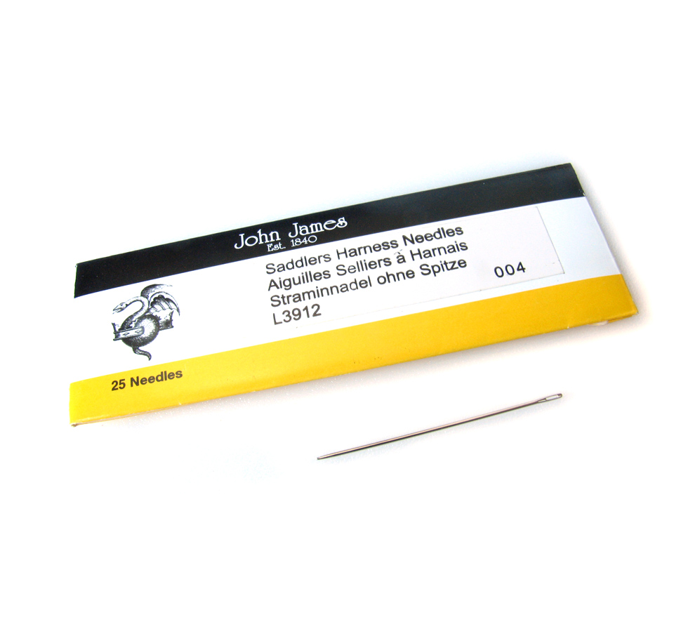 RMLeatherSupply All Sizes John James Saddlers Harness Needles Pack of 25 3/0 Size 000 Blunt Tip for Leather Sewing
