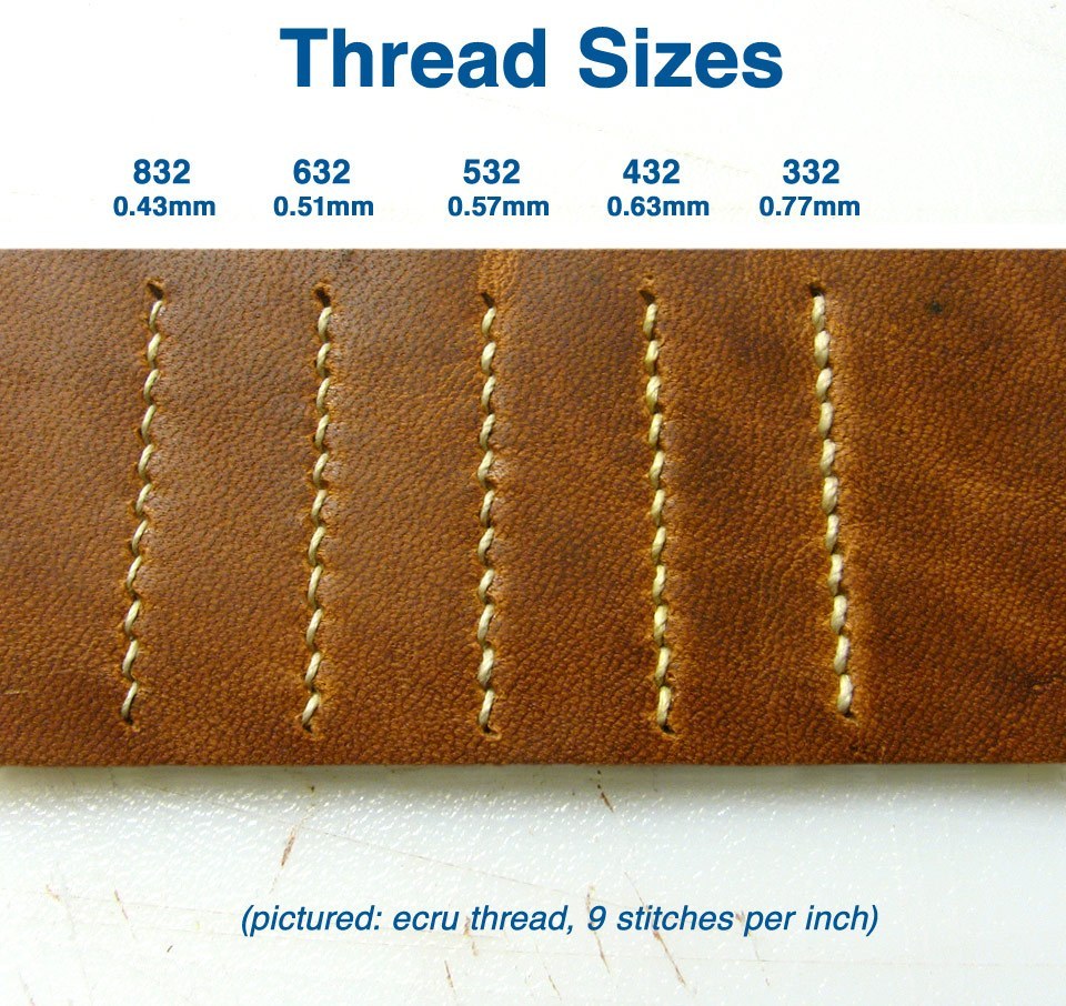 Leather Sewing Thread Size Chart